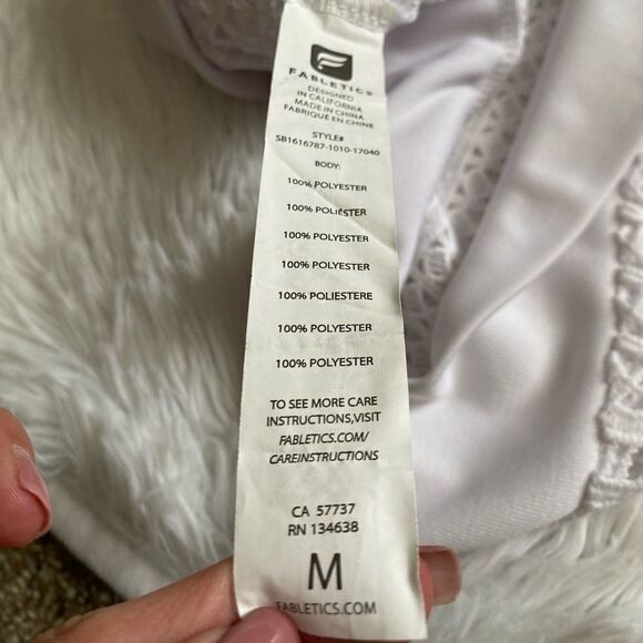 Fabletics Sophie Mesh Net Cover Up Top White Womens Size Medium - Picture 7 of 7